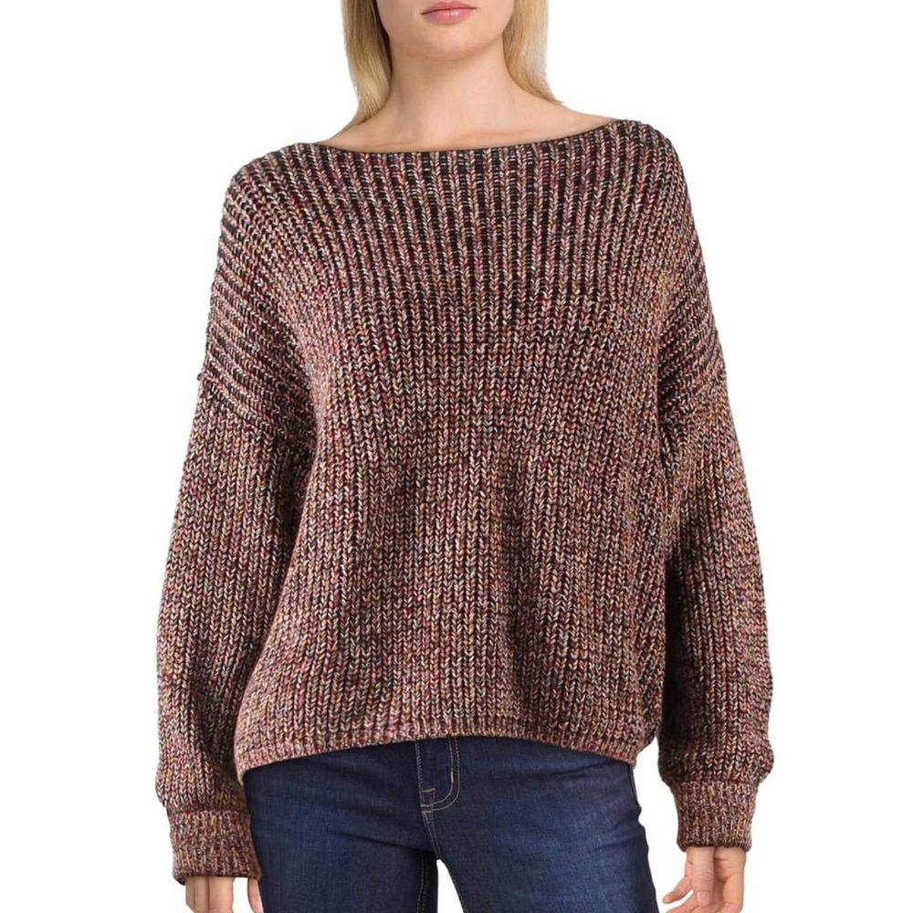 French Connection XS Millie Mozart Knits Cotton Sweater Multicolor Boatneck